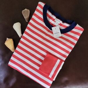 J. Crew Striped Crewneck Jumper with Navy Accents